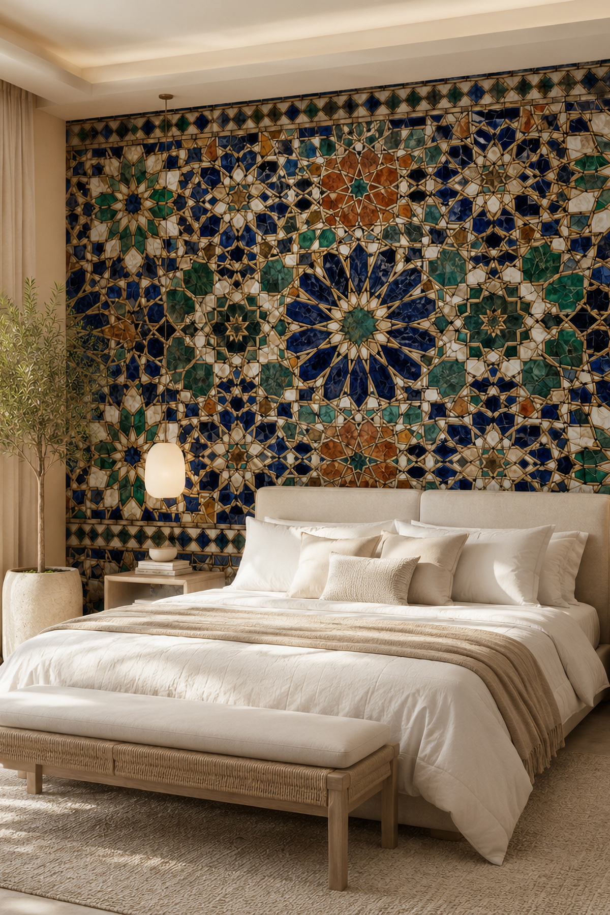 Dreamwall Elhamra Mozaiği Temalı Tek Parça Tekstil Duvar Kağıdı görsel 1