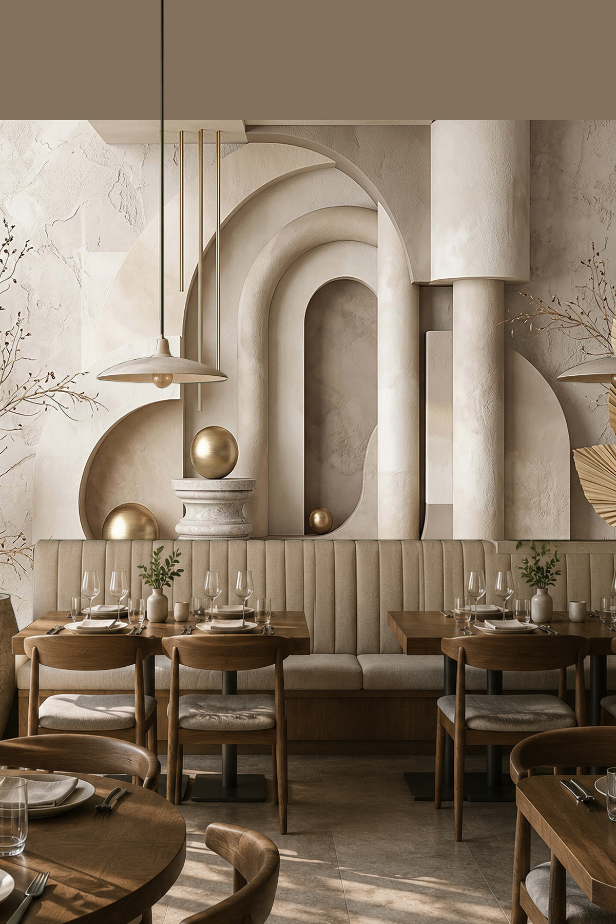 Dreamwall Modern Bohem Heykel Desenli Tek Parça Tekstil Duvar Kağıdı görsel 1