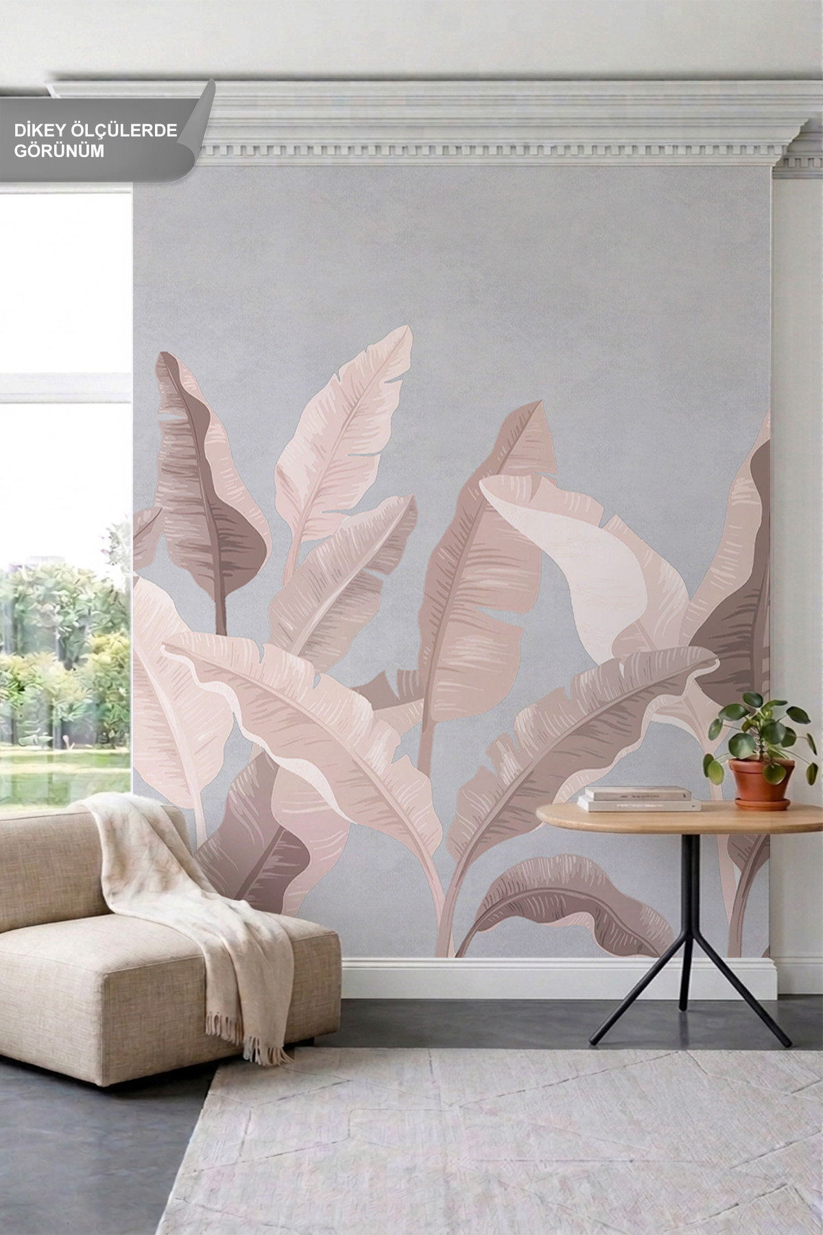 Dreamwall Yükselen Tropikal Yaprak Motifli Tek Parça Tekstil Duvar Kağıdı görsel 1